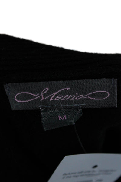 Metric Knits Womens Pullover Sweater Black Viscose Blend Long Sleeve Size M