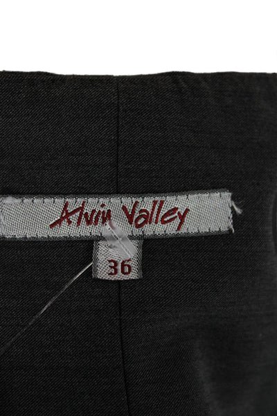 Alvin Valley Women Dress Pants Dark Gray Wool Button Maternity Size 36