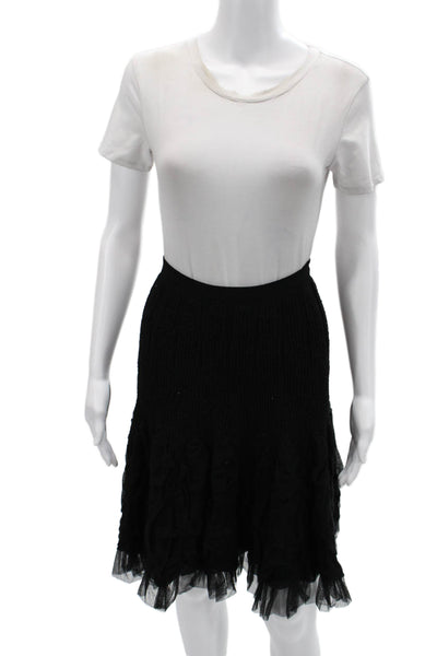 D. Exterior Womens Flare Pettiskirt Short Black Size S
