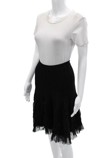D. Exterior Womens Flare Pettiskirt Short Black Size S
