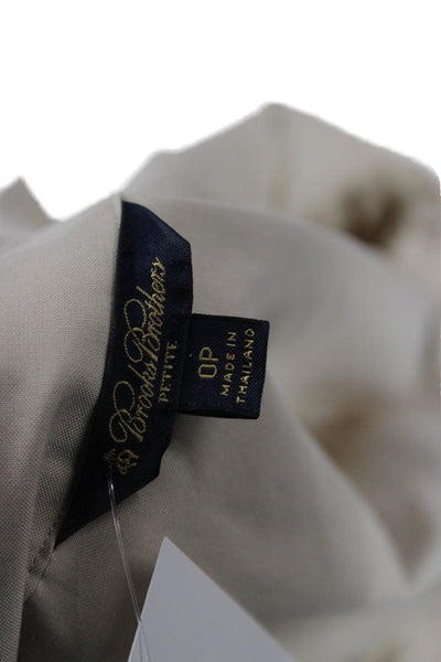 Brooks Brothers Womens Shirt Dress Beige Short Sleeve Knee Length Size 0P