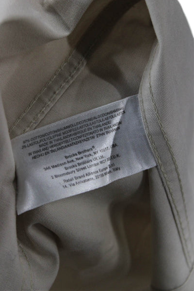 Brooks Brothers Womens Shirt Dress Beige Short Sleeve Knee Length Size 0P