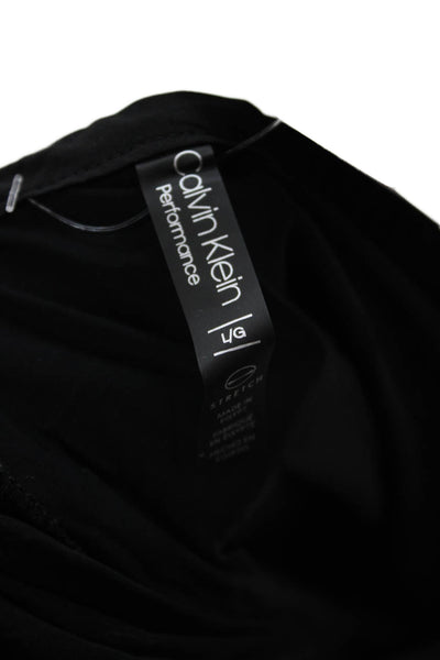 Calvin Klein Women Black Nylon Slip Dress Short Sleeveless Buckle Size L