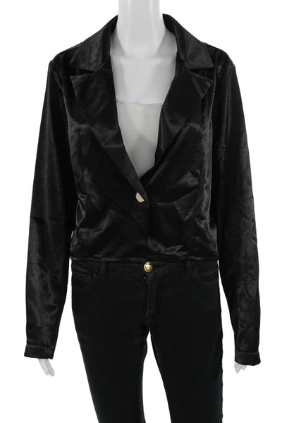 Velvet Heart Women Classic Black Collared Polyester Blazer Long Sleeve Size M