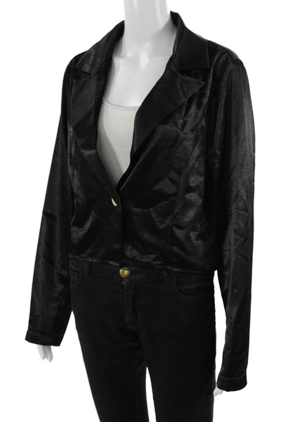 Velvet Heart Women Classic Black Collared Polyester Blazer Long Sleeve Size M