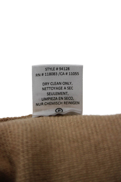 Minnie Rose Womens Beige Biker Jacket Collared Button Long Sleeve Size S