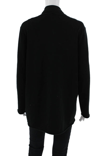 Metric Knits Unisex Cardigan Black Button Front Sweater Size XL