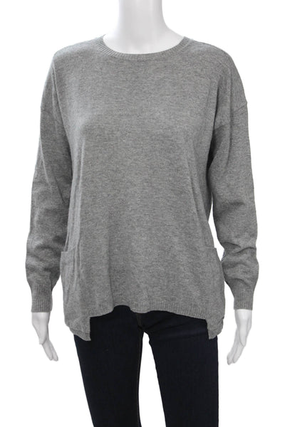 Autumn Cashmere Women Pullover Sweater Gray Cashmere Crewneck Size S