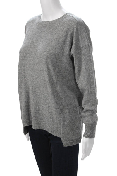 Autumn Cashmere Women Pullover Sweater Gray Cashmere Crewneck Size S