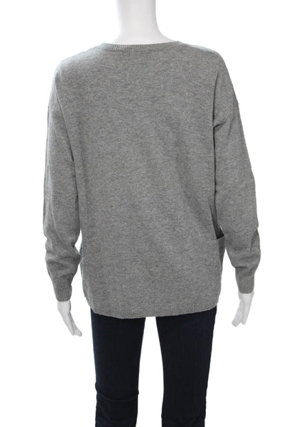 Autumn Cashmere Women Pullover Sweater Gray Cashmere Crewneck Size S