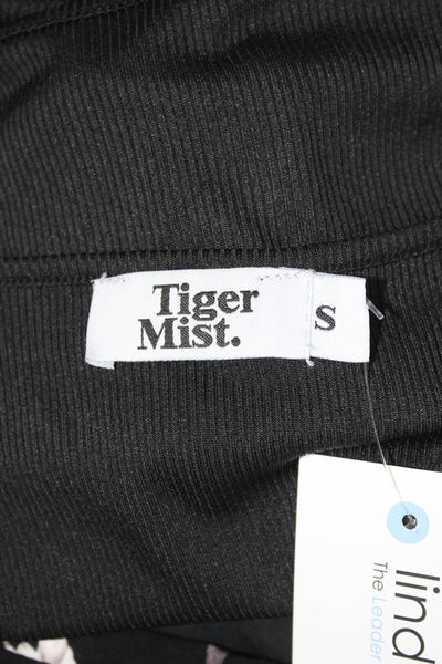 Tiger Mist Womens Cropped Black High Neck Tank Sleeveless Size S