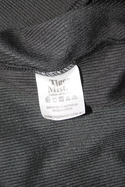 Tiger Mist Womens Cropped Black High Neck Tank Sleeveless Size S