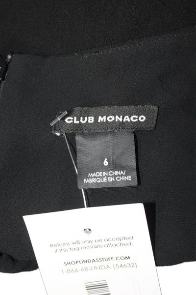 Club Monaco Womens Cropped Tank Black Round Neck Sleeveless Size 6