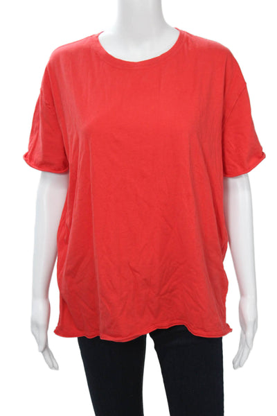 We The Free Womens Basic Red Cotton Crew Neck T-Shirt Size XS