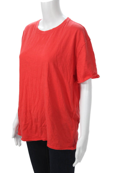 We The Free Womens Basic Red Cotton Crew Neck T-Shirt Size XS