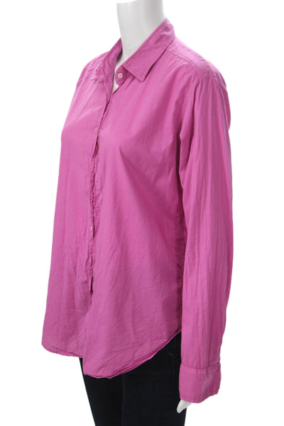 Xirena Women Collared Button-Up Pink Cotton Long Sleeve Size S