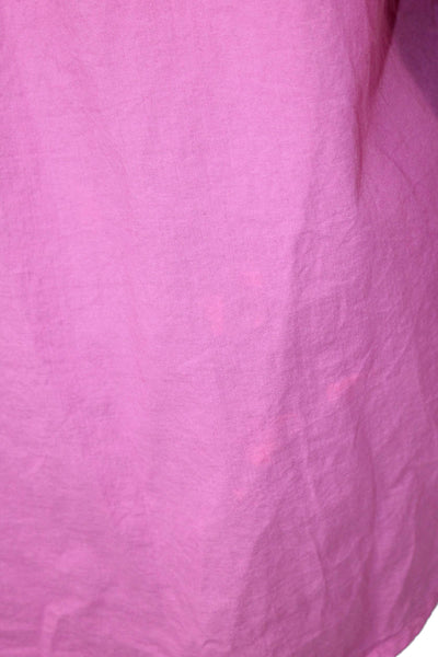 Xirena Women Collared Button-Up Pink Cotton Long Sleeve Size S
