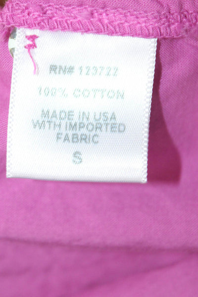 Xirena Women Collared Button-Up Pink Cotton Long Sleeve Size S