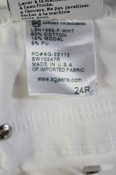 AG Adriano Goldschmied Women White Ankle Skinny Jeans Button Size 24