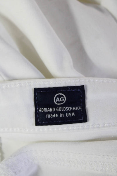 AG Adriano Goldschmied Women White Ankle Skinny Jeans Button Size 24