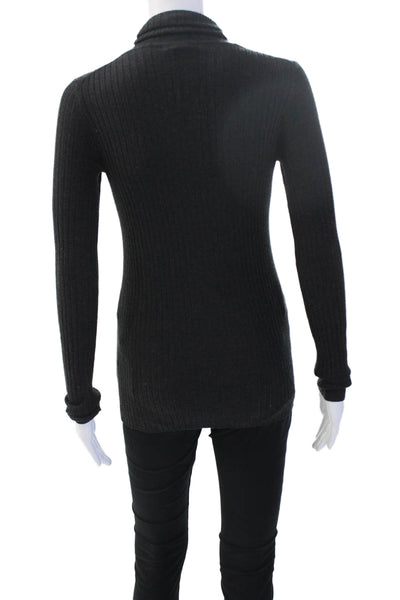 Vince Womens Black Cotton Mock Neck Pullover Long Sleeve Size XS