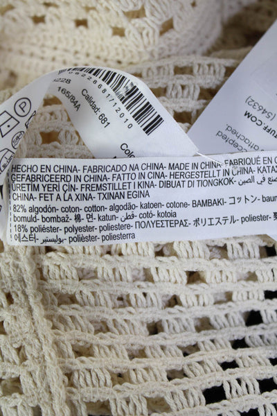 Massimo Dutti Women Bohemian Beige Sleeveless Crew Neck Tank Cotton Size XS