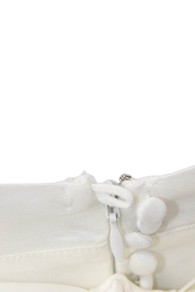 For Love & Lemons Women Bodycon Mini Dress White Long Sleeve Button Size S