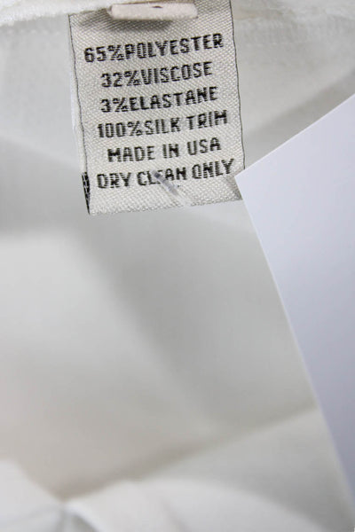 Lela Rose Women Sheath Dress White Sleeveless Round Neck Mid-Calf Size 4