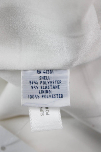 Polo Ralph Lauren Women White Sheath Dress V-Neck Knee Length Zip Size 6