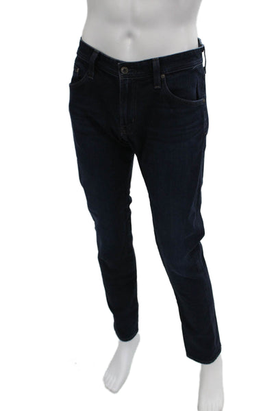AG Adriano Goldschmied Mens Straight Tapered Dark Blue Jeans Size 31