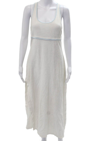 Escada Margaretha Ley Women Maxi Tank Dress White 100% Cotton Size 38