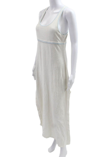Escada Margaretha Ley Women Maxi Tank Dress White 100% Cotton Size 38