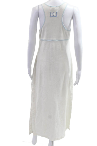 Escada Margaretha Ley Women Maxi Tank Dress White 100% Cotton Size 38