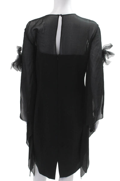 Bill Blass Womens Shift Dress Black Long Sleeve Short Size 8