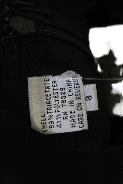 Bill Blass Womens Shift Dress Black Long Sleeve Short Size 8