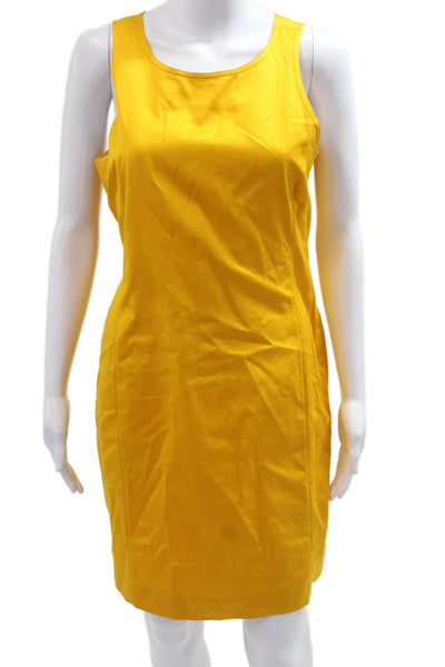 Escada Margaretha Ley Womens Yellow Sheath Tank Dress Short Sleeveless Size 38