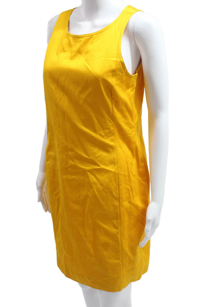 Escada Margaretha Ley Womens Yellow Sheath Tank Dress Short Sleeveless Size 38