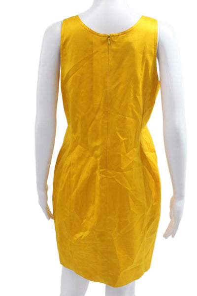 Escada Margaretha Ley Womens Yellow Sheath Tank Dress Short Sleeveless Size 38
