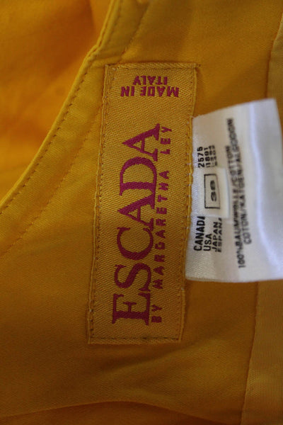 Escada Margaretha Ley Womens Yellow Sheath Tank Dress Short Sleeveless Size 38