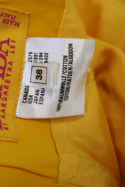 Escada Margaretha Ley Womens Yellow Sheath Tank Dress Short Sleeveless Size 38
