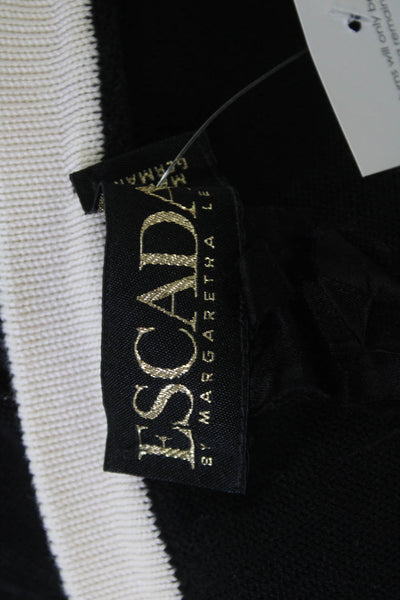 Escada Women Black Geometric Viscose Button-Up Top Size 34