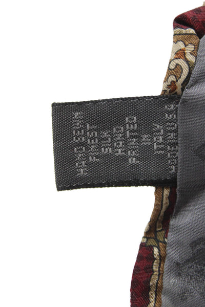 Robert Talbott Mens Silk Printed Classic Necktie Red Brown