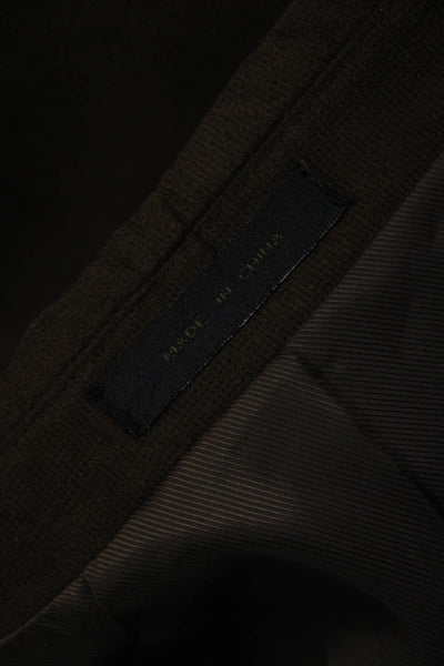 Andrew Fezza Mens Brown Collared Button Blazer Polyester Long Sleeve Size 42