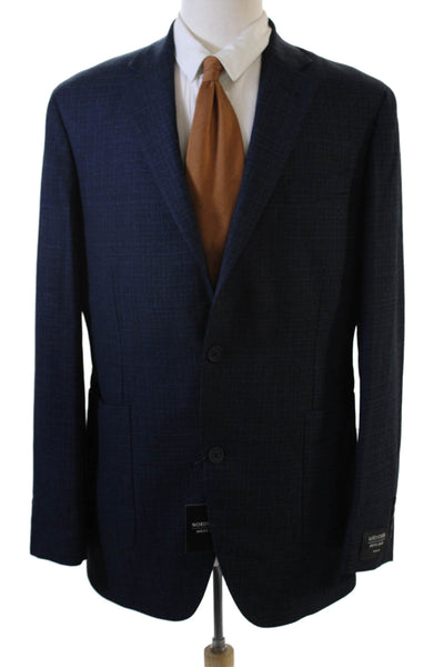Nordstrom Mens Dark Blue Wool Suit Jacket Button Size 42