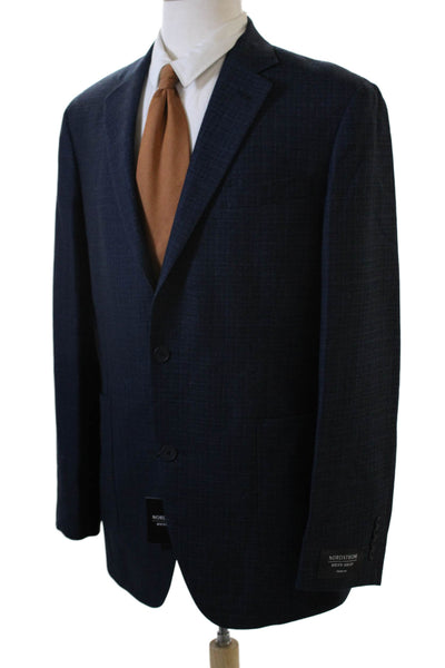 Nordstrom Mens Dark Blue Wool Suit Jacket Button Size 42