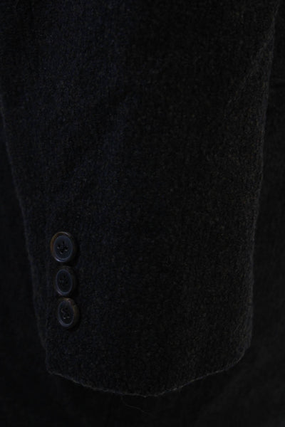 Hugo Boss Mens Dark Gray Virgin Wool Sport Coat Collared Button Size 48