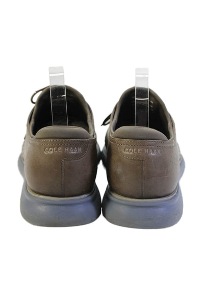 Cole Haan Mens Leather Cut Out Detail Lace Up Sneakers Brown Size 11.5