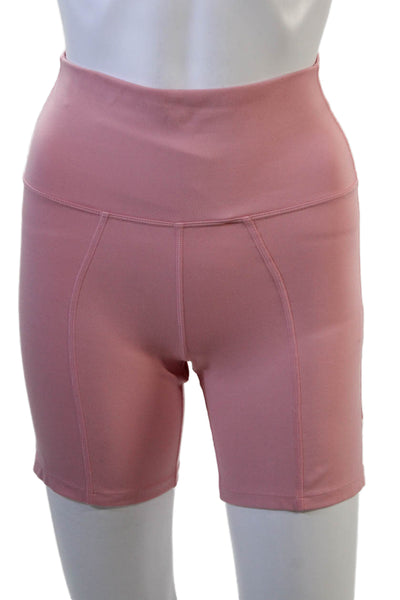 Carbon 38 Unisex Biker Shorts Pink Recycled Polyester Spandex Size S