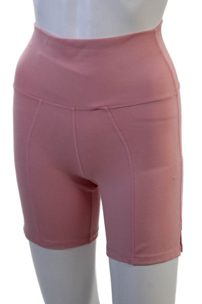 Carbon 38 Unisex Biker Shorts Pink Recycled Polyester Spandex Size S