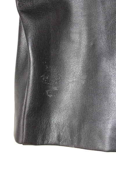Zara Women Black Biker Ankle Jeggings PU 29in Inseam Size S